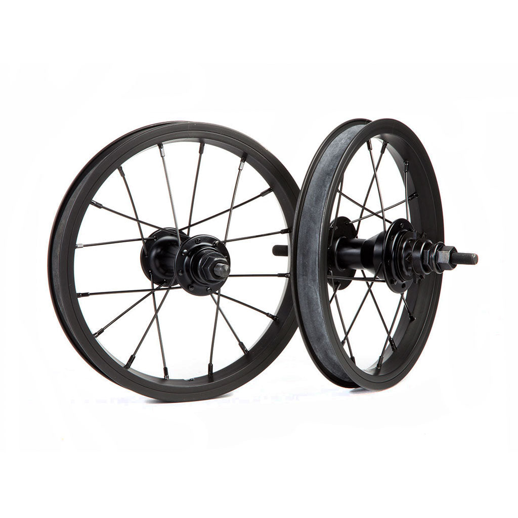 A pair of Fit Bike Co OEM 12 Inch Wheel Sets with sealed hubs on a white background.