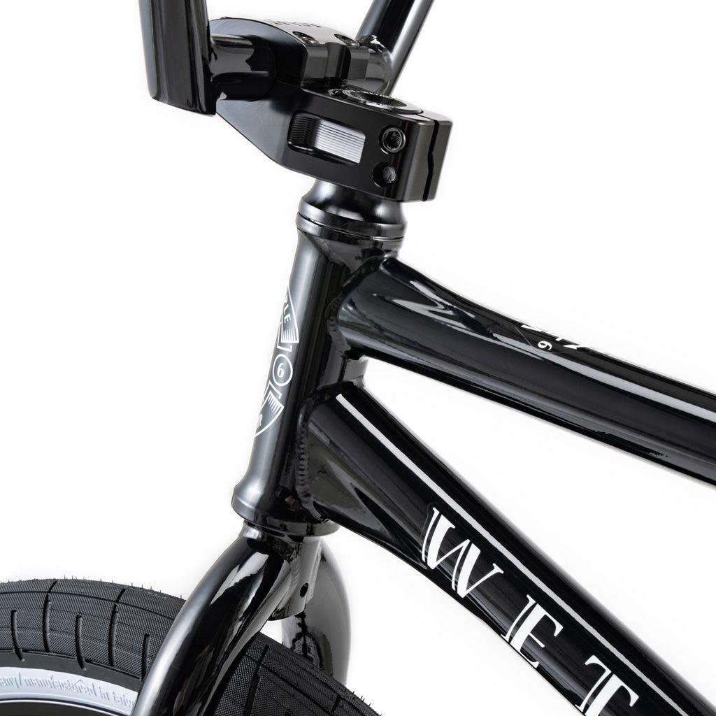 A black Wethepeople Battleship 20 Inch BMX Bike on a white background.