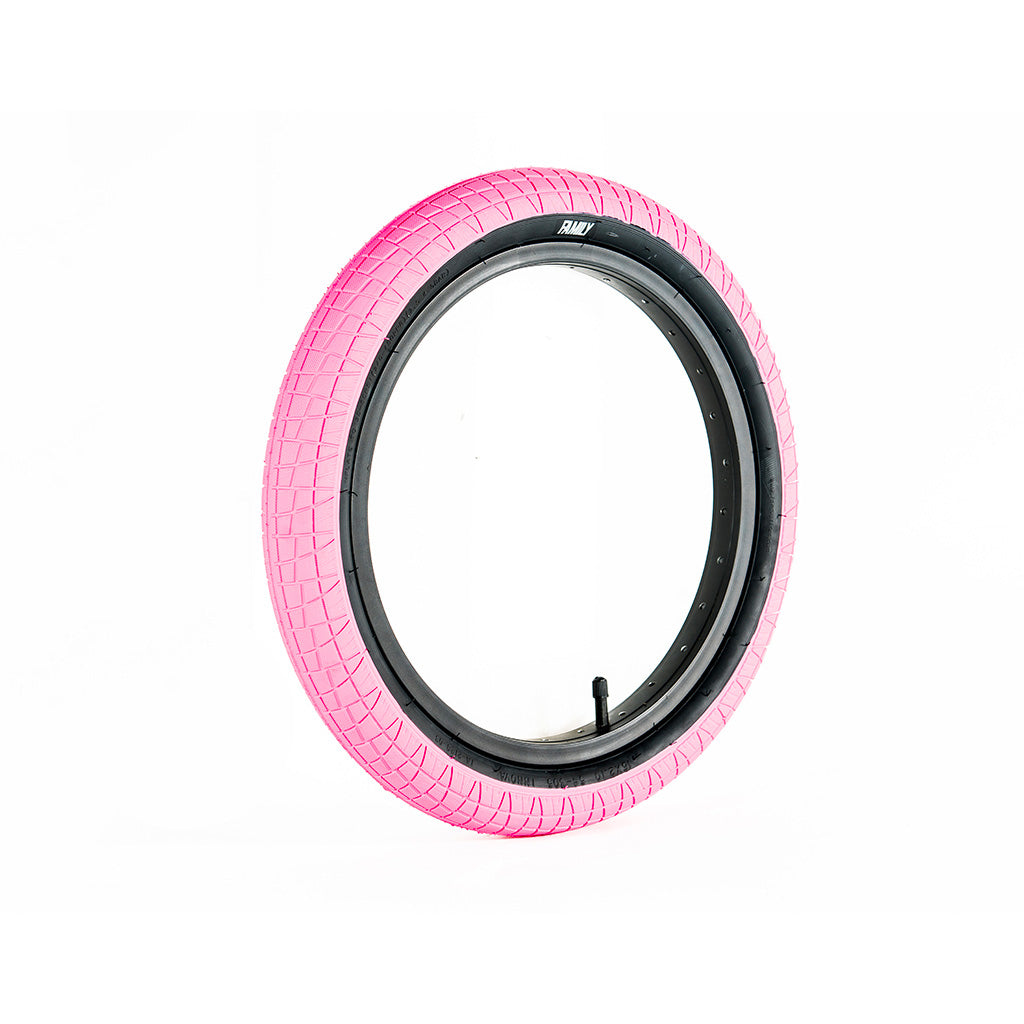 A Family BMX F2128 16 Inch Tyre on a white background.