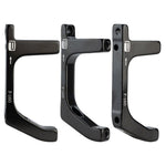 Three Promax Disc Brake Adaptor Flat Mount to Post Mount Rear units in black metal labeled "F:160" are shown from various angles on a white background, designed for converting flat mount frames or using 140mm disc rotors.