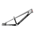 The Syndyt 180 Mini XL Frame is a black and gray BMX frame with bold "SYNDYT" lettering, sharp angular design, and "RACE SERIES" on the top tube, crafted via hydroforming for lightweight precision.