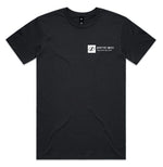 Inspyre Icon T-Shirt: Black 100% cotton short-sleeve tee with a small white logo and "INSPIRE IDEAS Beyond the Line" text on the upper left chest for comfort and style.