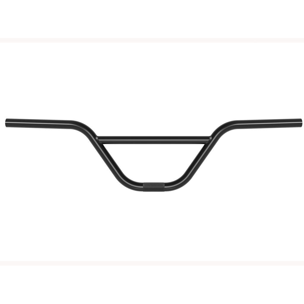 The Fairdale MX-6 Bars are black chromoly handlebars with a 6.25" rise and crossbar, shown from the front against a white background in classic BMX style.