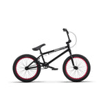 Radio Saiko 18 Inch Bike, featuring red-rimmed Salt Tracer tyres and "RADIOBIKECO" branding, shown side-on against a white background. A stylish and high-performance kids BMX bike perfect for young riders.