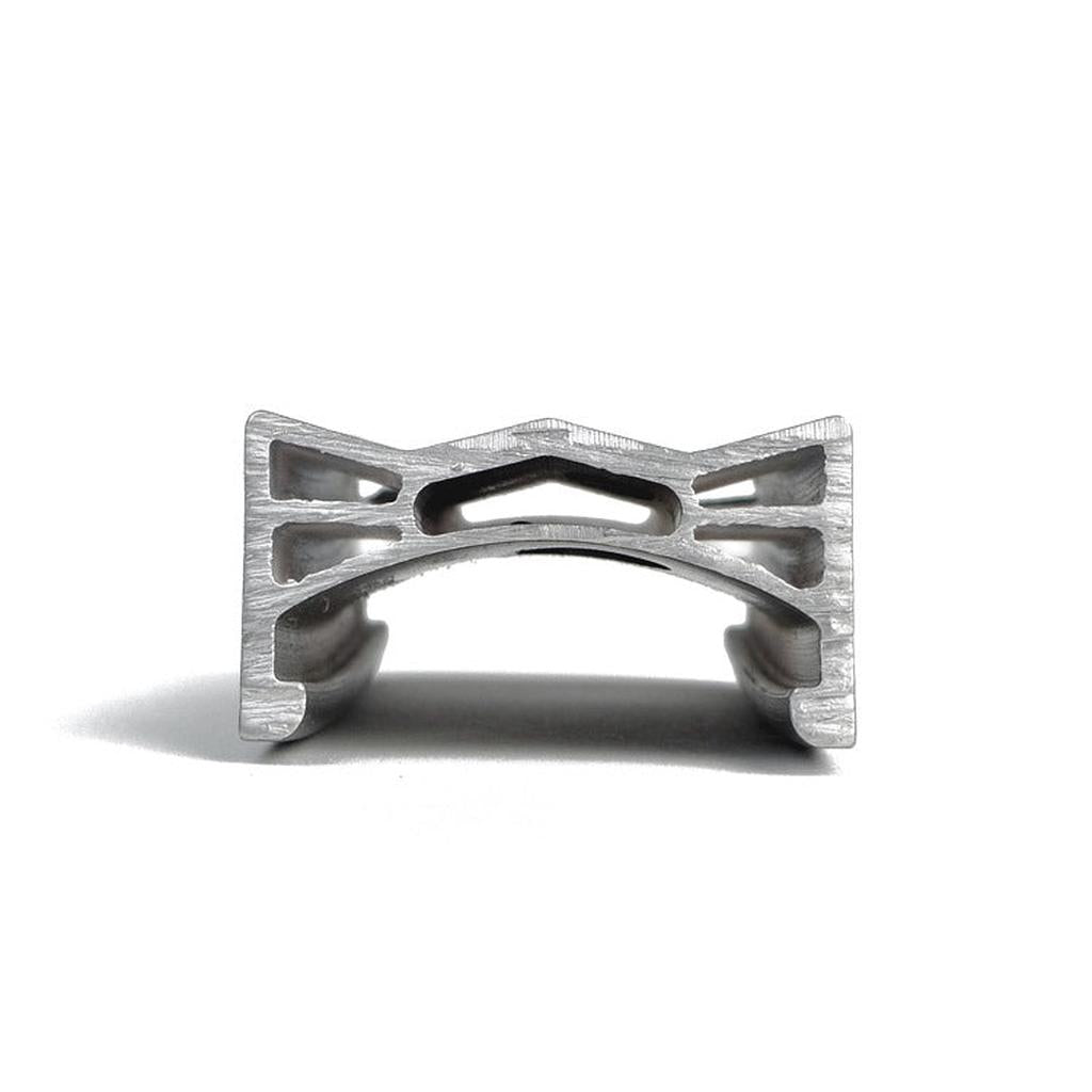 Cross-section of an Odyssey Hazard Lite aluminum rim profile with geometric internal cavities, resembling a strong lightweight BMX rim, shown against a white background.
