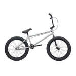 The Kink Whip 20 XL Inch Bike (2027) is a silver full Chromoly BMX with black tires, black seat, and straight handlebars—perfect for beginner riders—pictured in side profile on a white background.