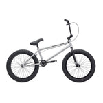 A Kink Whip 20 Inch Bike (2027) with a silver full Chromoly frame, black tires and seat, and straight handlebars, shown from the side against a white background.