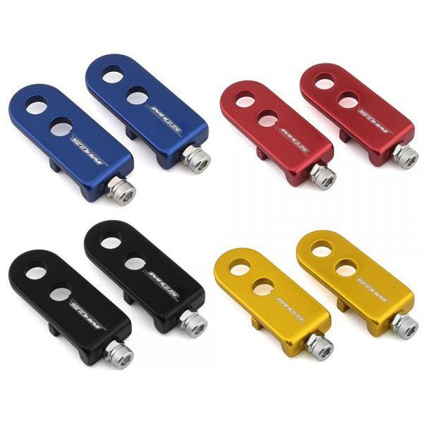 A set of four MCS 3/8 Inch (10mm) Chain Tensioners with axle positioning options.