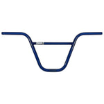 The S&M Elevenz Bar is a blue 4130 CrMo BMX handlebar with a crossbar and welded joint, shown from the front on a white background.