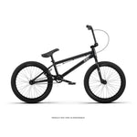 The Radio Dice 20 Inch Bike is a black BMX with a lightweight alloy frame, 20" wheels, straight top tube, padded seat, and front and rear brakes, displayed on a white background.