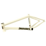 The Sunday Soundwave V3 Frame is made from durable 4130 Chromoly, features a black "Sunday" logo on the downtube and "Soundwave" text on the toptube, and includes a 41-Thermal Lifetime Warranty. Shown against a plain white background.