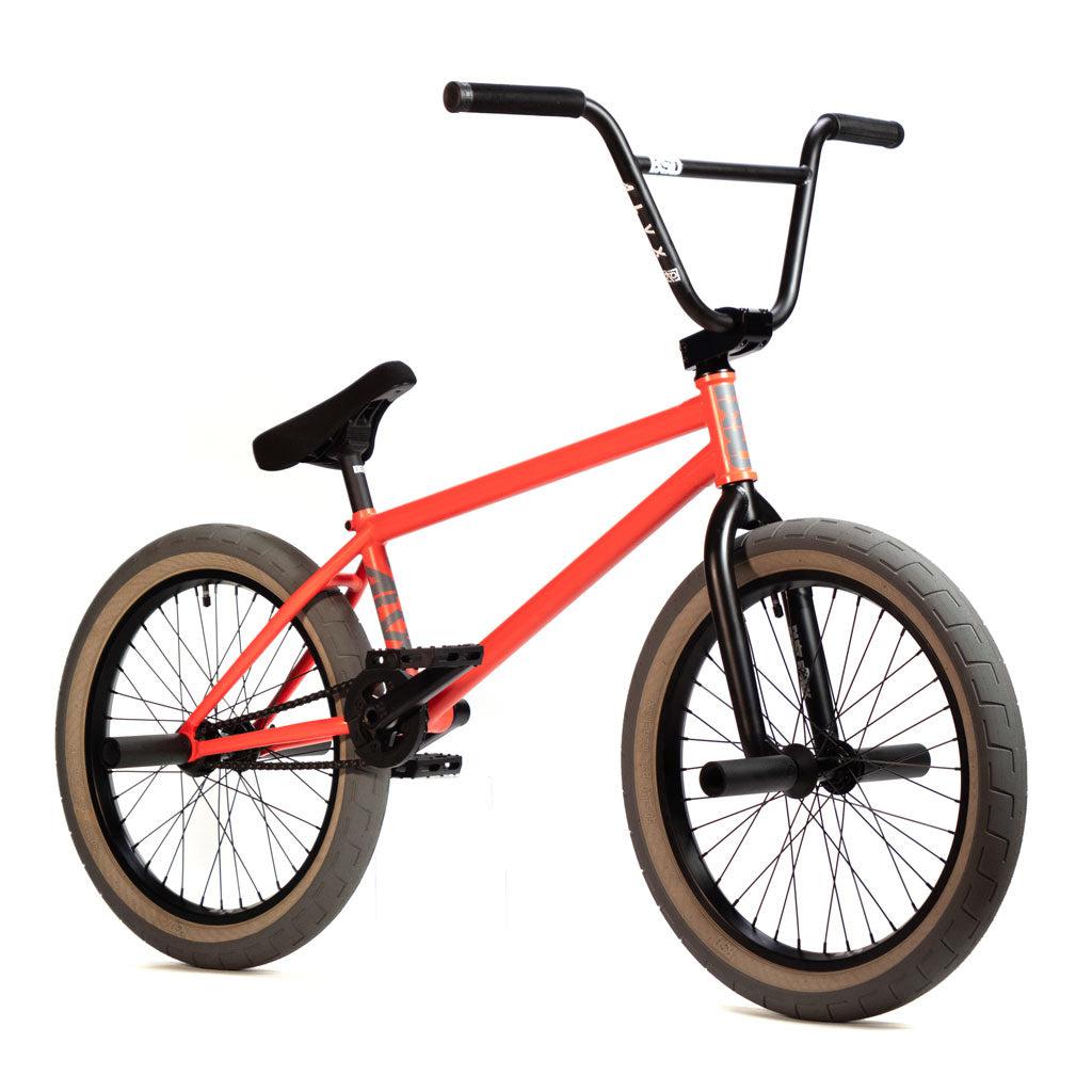 An orange BSD ALVX AF+ Custom 20 Inch Bike with aftermarket parts on a white background.