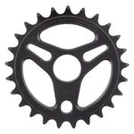 The Alienation Enterprise Sprocket is a black, CNC-machined aluminum chainring with 25 teeth, cut-out details, and "alienation bicycle components" labeling.