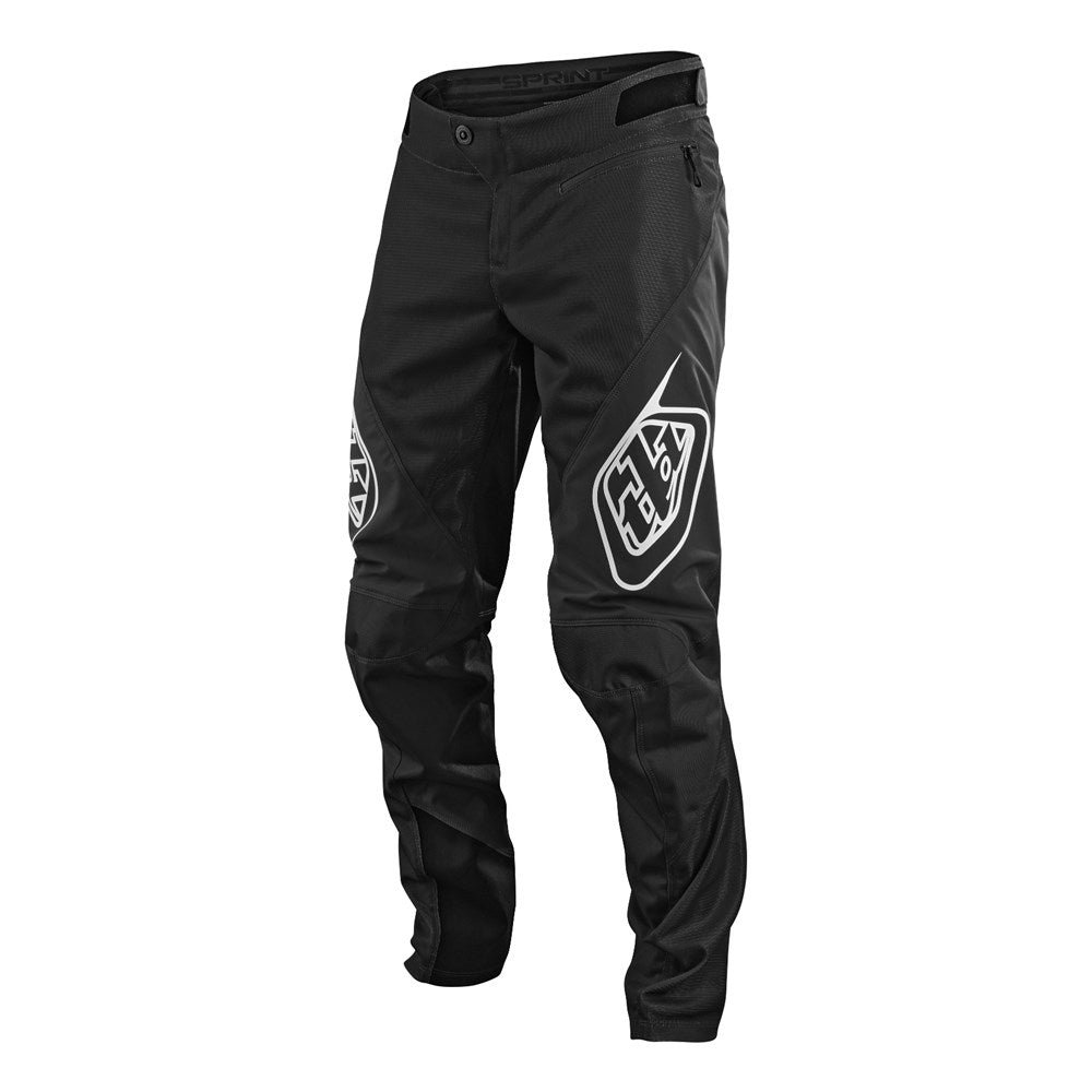 The TLD 23 Sprint Youth Pants Black are black and white, perfect for race-ready riders looking for a TLD Race Fit.