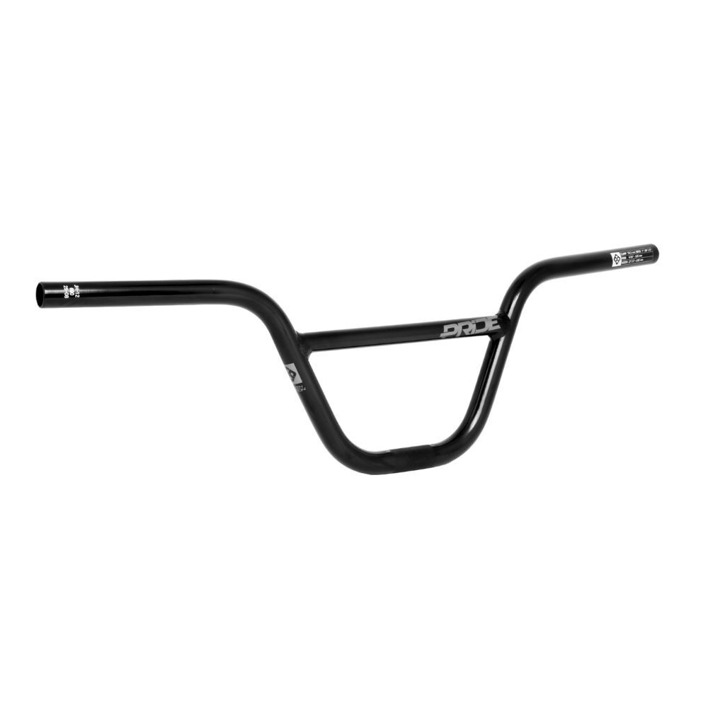 Pride Sevenmotion Alloy Bar: black BMX handlebar with crossbar, subtle white logos/text on both sides. Designed for 22.2mm clamp bikes.