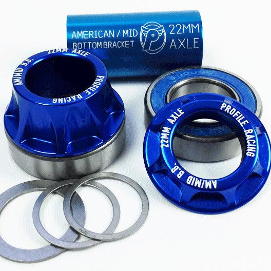 Profile Racing 22mm Mid Bottom Bracket / Blue