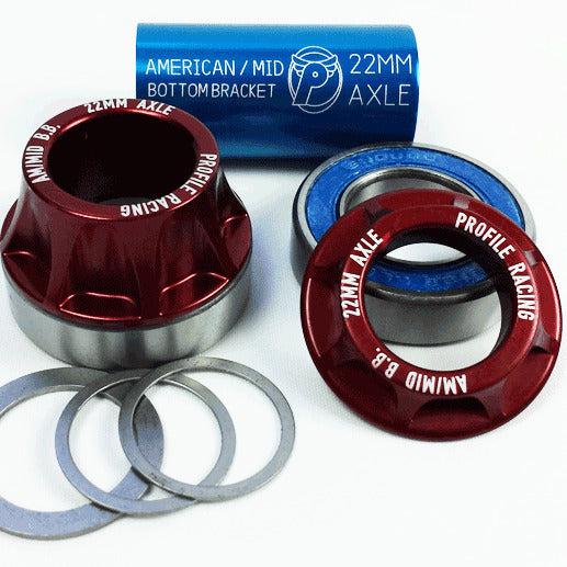 Profile Racing 22mm Mid Bottom Bracket / Red