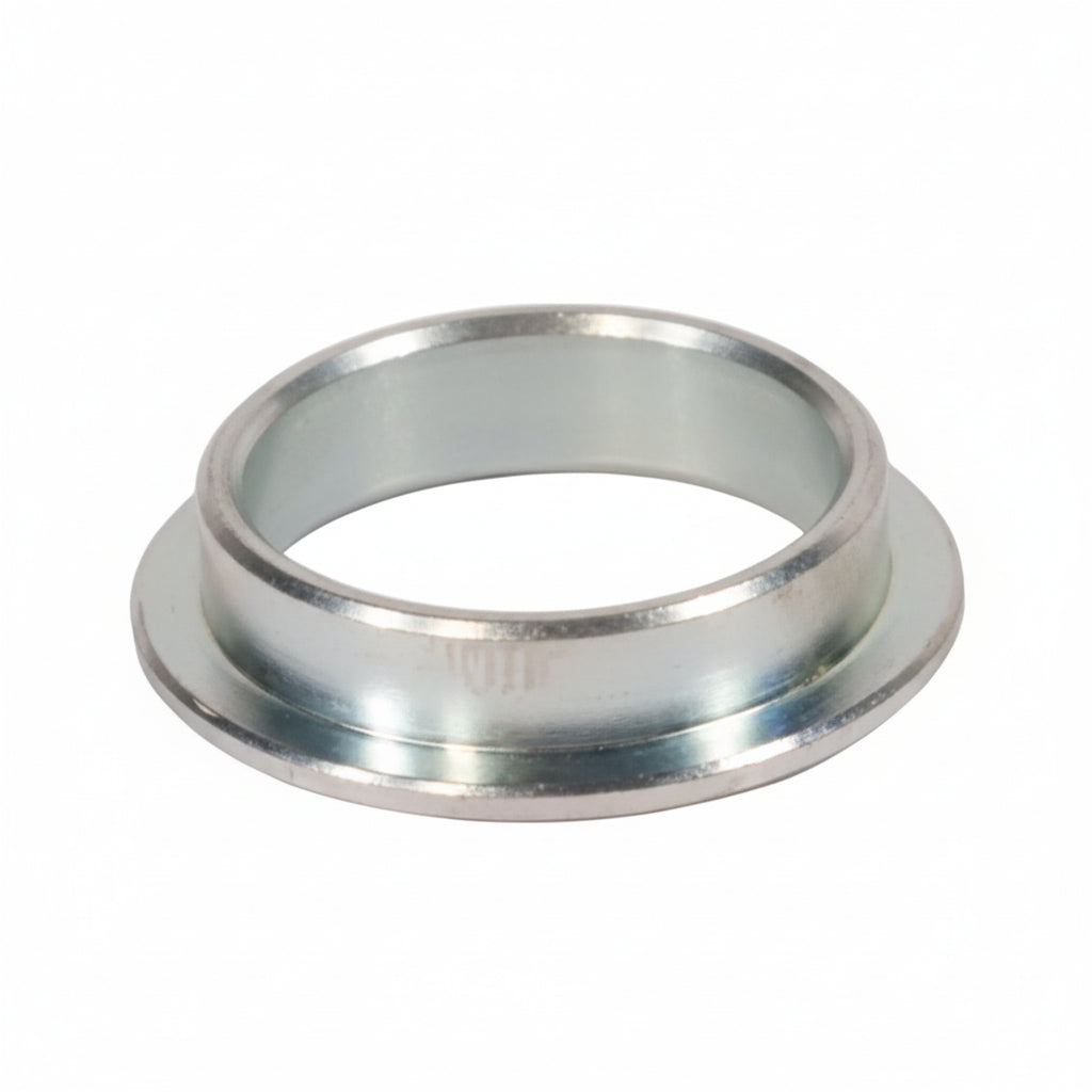 The Profile Racing 19mm Stepped Washer is a metal flanged ring featuring a cylindrical center and a flat circular base, shown on a plain background—ideal for use as a chain ring washer or as part of a spider adapter assembly.