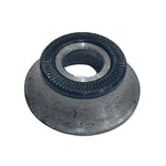 The Profile Elite/Mini Steel Non Drive Side Cone Spacer is a metal, cone-shaped washer with a central hole and ridged inner surface, perfect for use as a heavy-duty axle spacer or with Profile Mini hub setups.