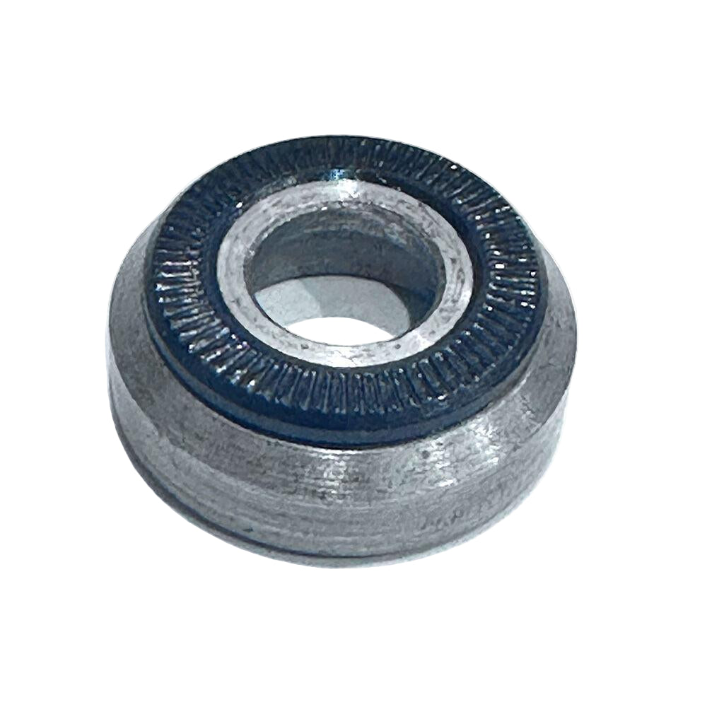 The Profile Elite/Mini Steel Drive Side Cone Spacer is a metal washer with a ridged inner ring, designed for use with Profile Mini and Elite hubs, shown on a white background.