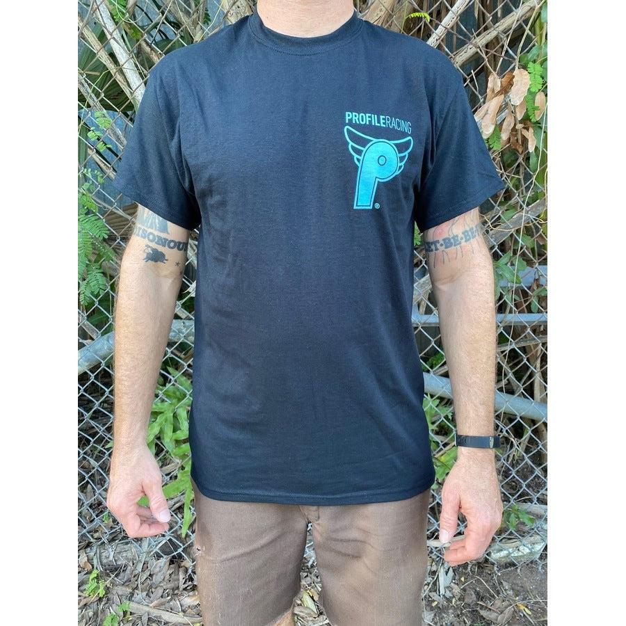 Profile Racing Logo T-Shirt / Black/Teal / M