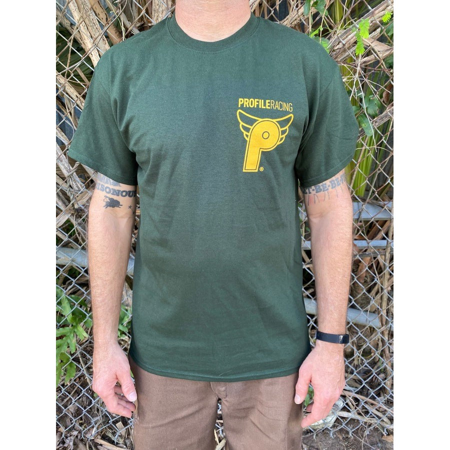 Profile Racing Logo T-Shirt / Green/Gold / M