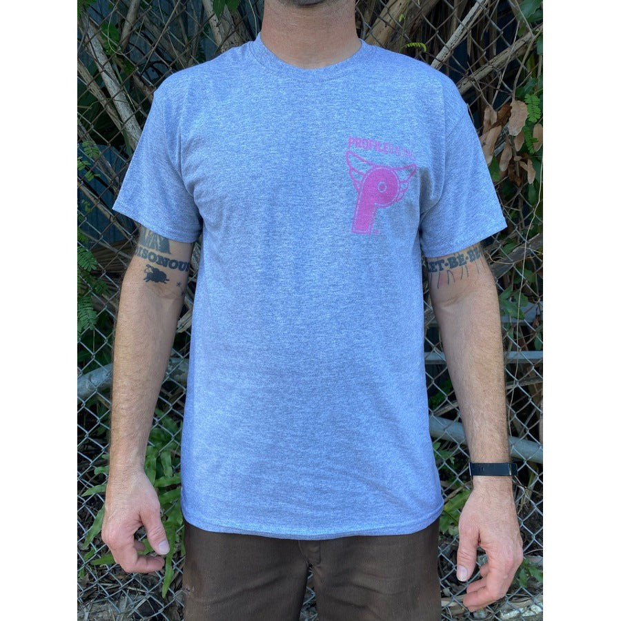 Profile Racing Logo T-Shirt / Grey/Pink / M