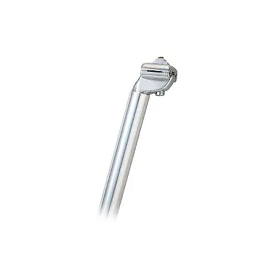 An alloy handle on a white background was replaced with a Micro Adjust Railed Seat Post.