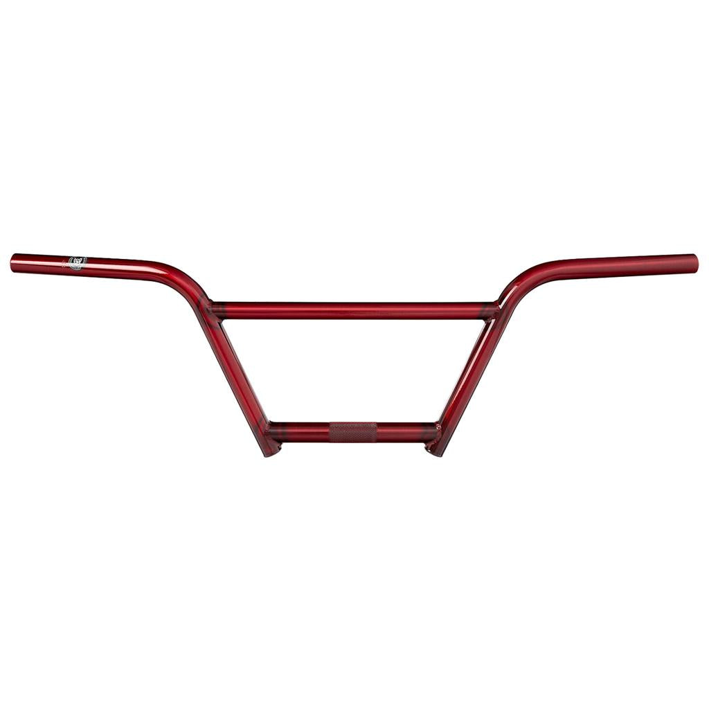 S&M Cruiser Bars / 4 Piece: Red BMX handlebars with a crossbar, made from durable cro-mo, shown from the front against a white background.