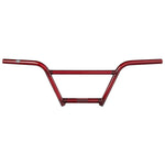 S&M Cruiser Bars / 4 Piece: Red BMX handlebars with a crossbar, made from durable cro-mo, shown from the front against a white background.