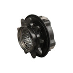 Close-up of an Eclat Shift TA (Thru Axle) Hub Driver, showing metal freewheel cog teeth and internal bearings, designed for use with the Shift TA hub, isolated on a white background.