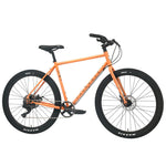 The Fairdale Weekender Archer Bike is an orange all-terrain bicycle with black handlebars, saddle, and tires. It features disc brakes, a single front chainring, and works great as a light-tourer or versatile commuter bike.