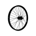 The Fit Bike Co 22 Inch Cassette Rear Wheel is a black bicycle wheel with spokes and a rear cassette, shown from the side against a white background.