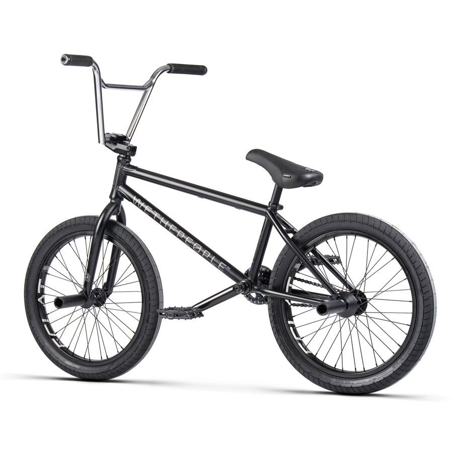 A black Wethepeople Trust 20 Inch Freecoaster Bike on a white background.