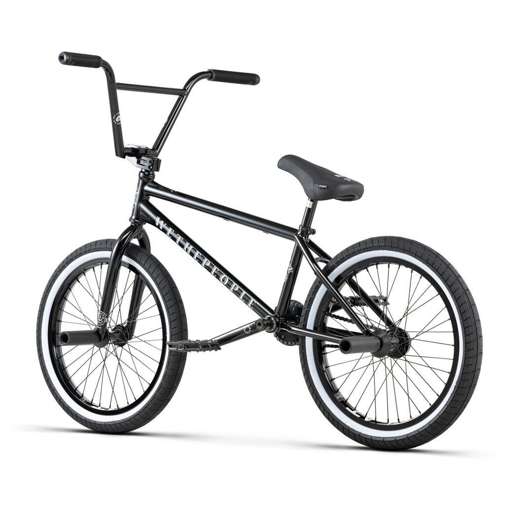 A black Wethepeople Battleship 20 Inch BMX Bike on a white background.