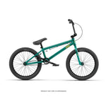 The Radio Dice 20 Inch Bike, featuring a green lightweight alloy frame labeled "RSR," black handlebars and pedals, and 20-inch tires, is displayed on a white background.