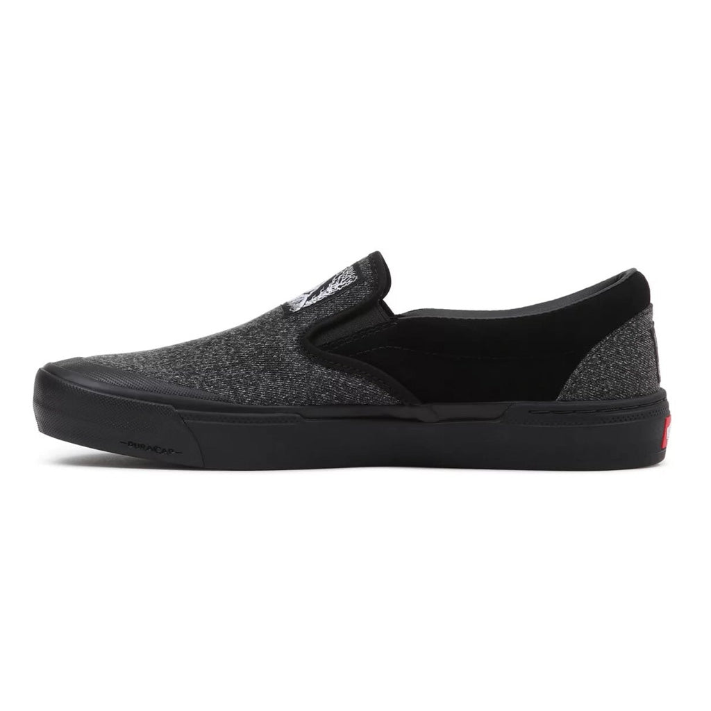 Vans BMX Pro Fast and Loose Slip-On Shoes in black and silver.