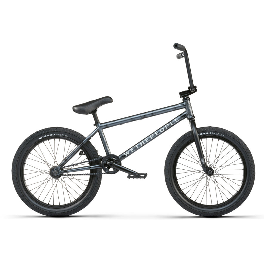 An urban machine, the Wethepeople Justice 20 BMX bike, stands out on a clean white background.