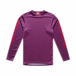 The TLD 26.1 Sprint Pro Jersey / Mono Sangria is a long-sleeve purple athletic shirt with red sleeve text, chest ventilation holes, moisture-wicking Bluesign-approved fabric, shown laid flat on a white background.