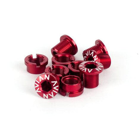 Avian Alloy Chainring Bolts / Red / Long