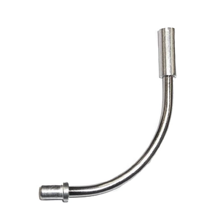 The V-brake Cable Guide 90 Degree is a metal L-shaped pipe with straight ends, commonly used in bicycle V-brake systems.