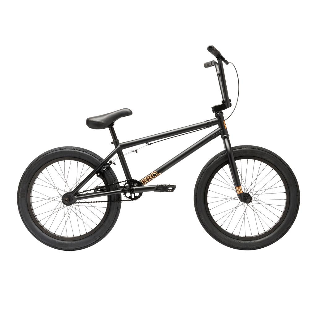 The Fit Bike Co STR 20 Inch Bike is shown in side view against a white background, featuring thick tires, a straight top tube, and no visible gears—ideal for modern street BMX riding.