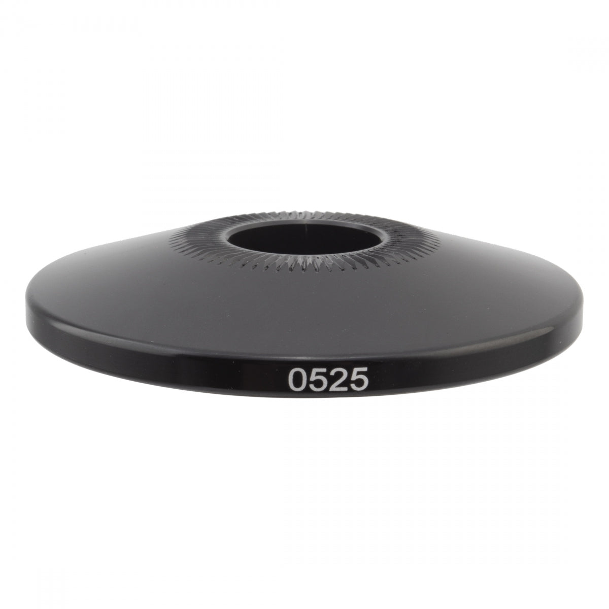 The Alienation Venus Front Hub Guard is a black, flat, circular AL7075-T6 metal piece with a central hole and "0525" on the side, designed for added hub protection.