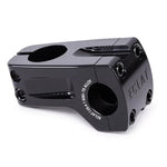 The Eclat Domain OS Front Load Stem (25.4mm Clamp) is made from strong 6061-T6 alloy, with beveled edges and a four-bolt front plate for secure handlebar attachment.
