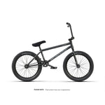 The Wethepeople Reason Shift 20 Inch Bike features a matte black minimalist full chromoly frame with matching black seat, handlebars, and tires, displayed on a white background.