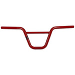 The Fit Bike Co AM Bars, ideal for younger riders, feature a vibrant red BMX-style handlebar with a sturdy crossbar, set against a crisp white background.