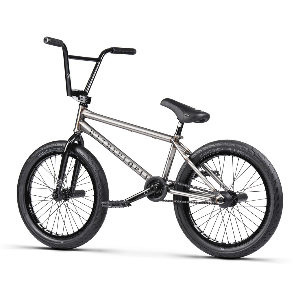 The Wethepeople Battleship 20 Inch BMX Bike, made of 4130 Chromoly with hydro formed gussets, is featured on a white background.
