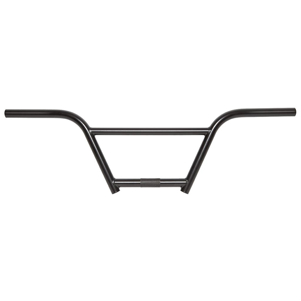 S&M Cruiser Bars / 4 Piece: Black cro-mo BMX handlebars with crossbar and knurled center section, perfect for cruiser racing. Shown against a white background.