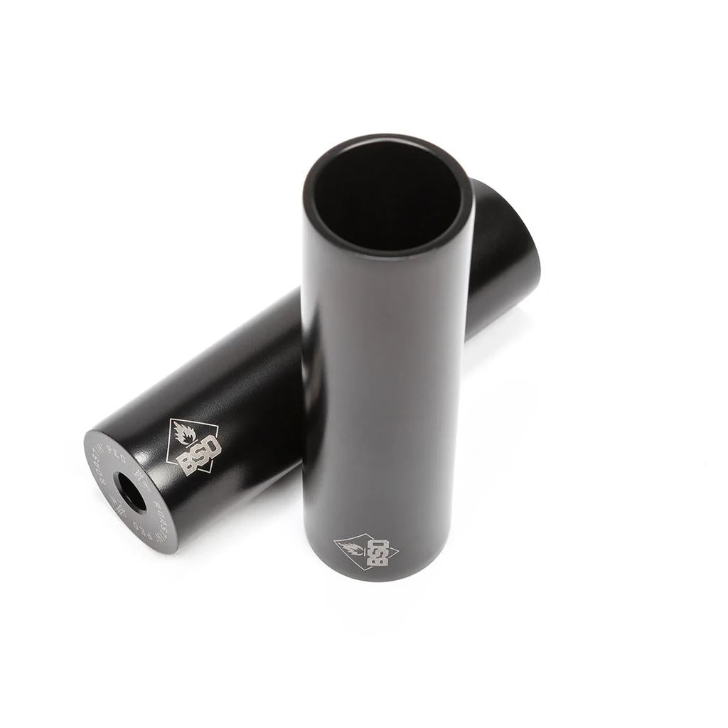 Two black BSD Roastin Pegs with white logos, sold individually, are displayed on a white background—one lies horizontally while the other stands vertically.