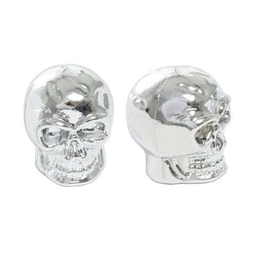 Skull Valve Caps (Pairs) / Chrome